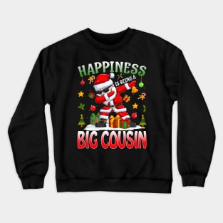 Happiness Is Being A Big Cousin Santa Christmas Crewneck Sweatshirt